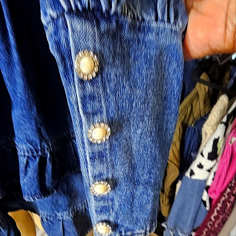 Denim Ruffle Dress - Picture 3 of 4